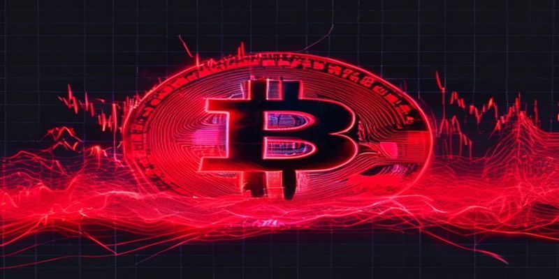 liquidation heatmap overlay on Bitcoin chart showing red clusters at key price levels